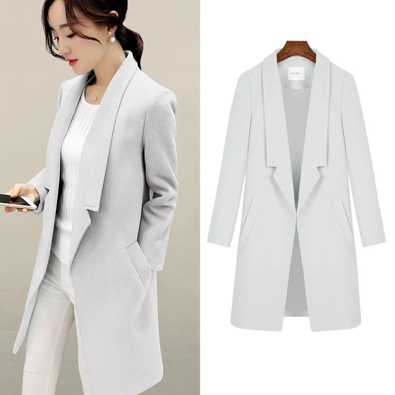 2016 Autumn font b Winter b font New Women Korean Woolen Coat Fashion Slim Medium long