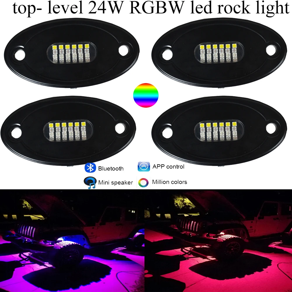 RGBW LED Rock Lights APP Multicolor Neon LED Light Kit with 8 Pods Lights for ATV Off Road Truck Car ATV SUV Vehicle