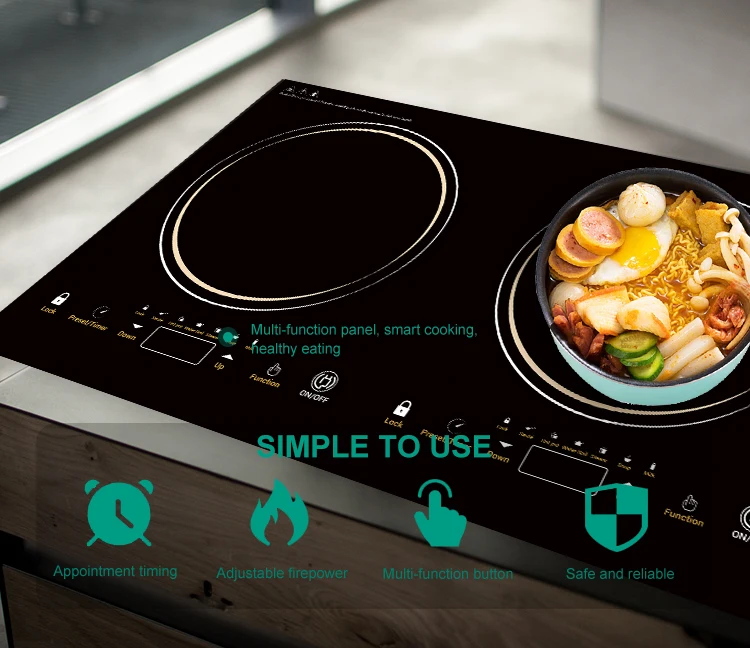 Restaurant Commercial Black Crystal Glass Plate Portable Induction