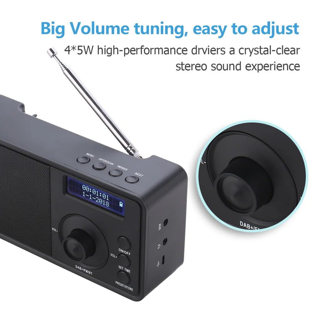 Best Vintage Dab Digital Radio Portable Alarm Clock Dab+ Fm Radio With