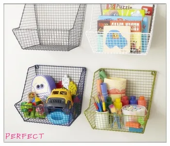 Wall Mounted Colorful Wire Mesh Storage Basket Hanging Baskets With Wheels Shelf Product On Wall Mounted Colorful Wire Mesh Storage Basket Hanging Baskets With Wheels Shelf Product On