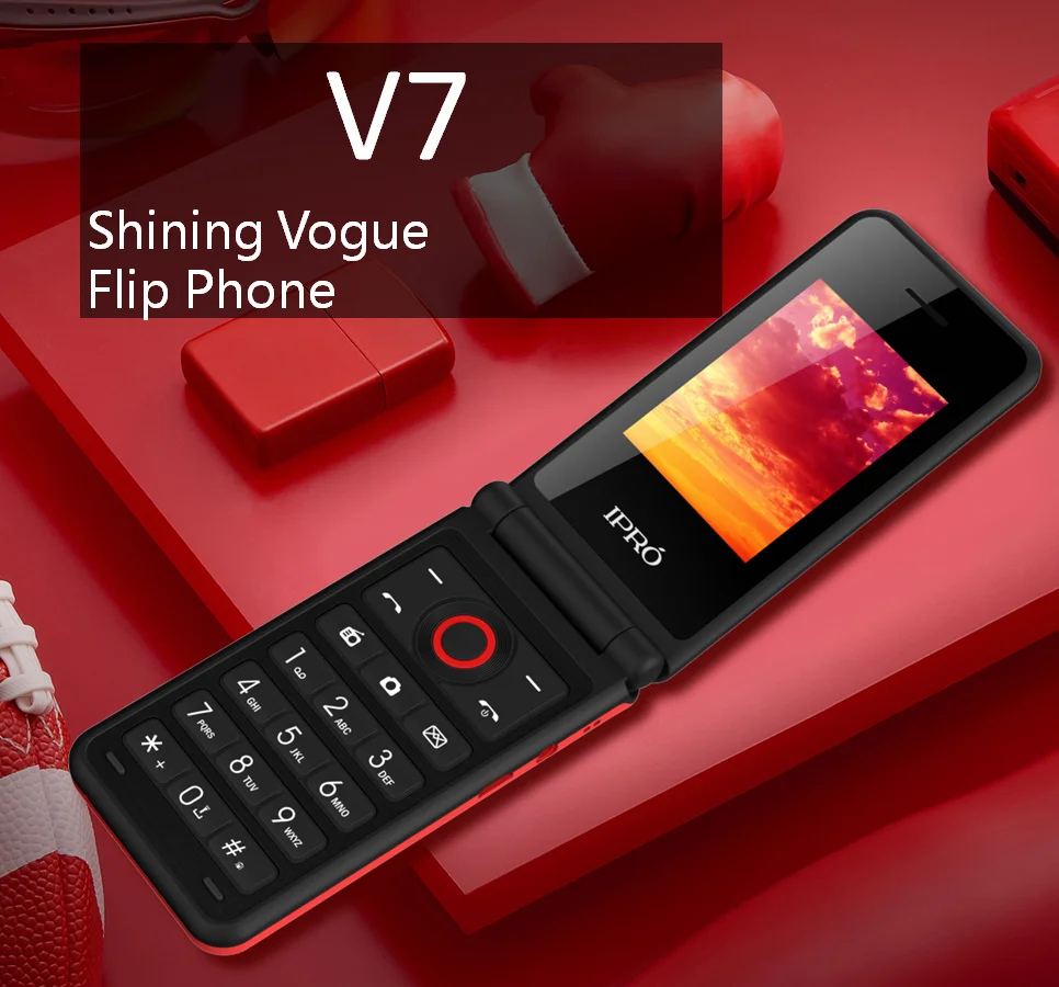 Ipro V7 2g Gsm 2.4 Inch Flip Phone 1000 Mah Battery With Facebook Ce ...