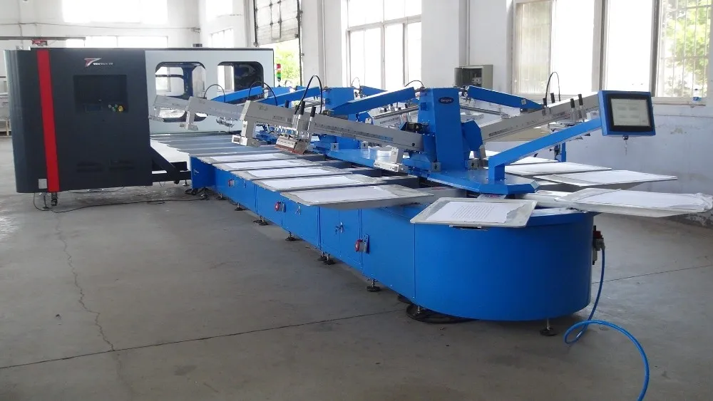 Textile 18 Colors Oval Automatic Screen Printing Machine Full Automatic