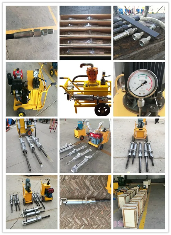 Non explosive hydraulic system drive small  quarrying machine stone rock splitting splitter machine manufacture