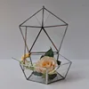 Wholesale geometric glass greenhouse keepsake flower Box jewelry box