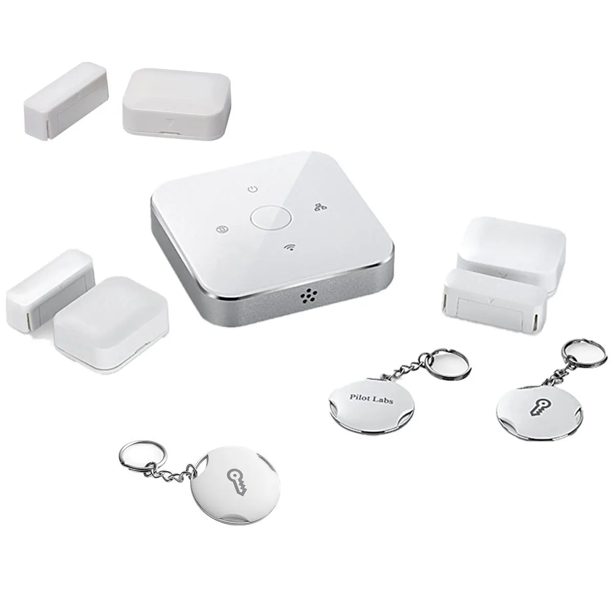 iHomeware Intrusion Alarm System, Zigbee Wireless Android/IOS Controlled Home Security System, gateway×1,Door/window sensor×3, beacon×3