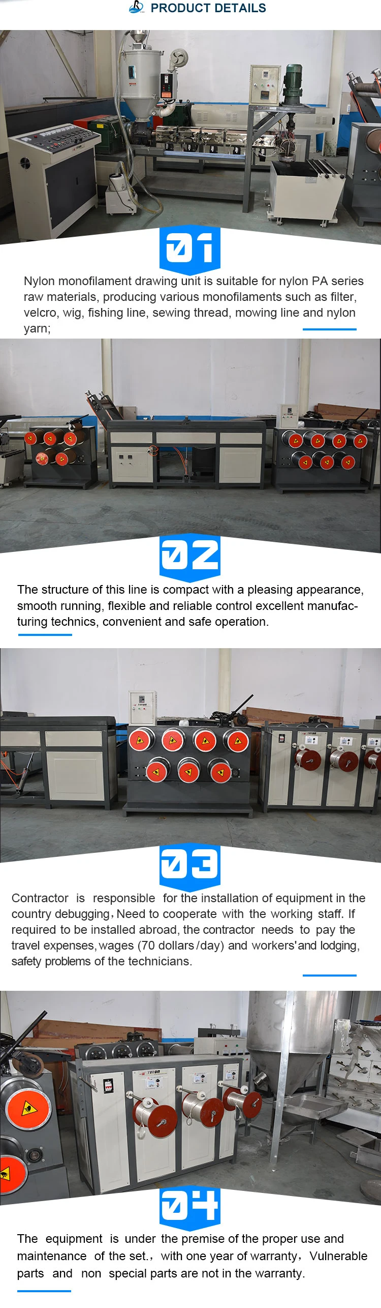 Trimmer Line Making Equipment Polyamide Pa6 Pa66 Nylon Fishing Line