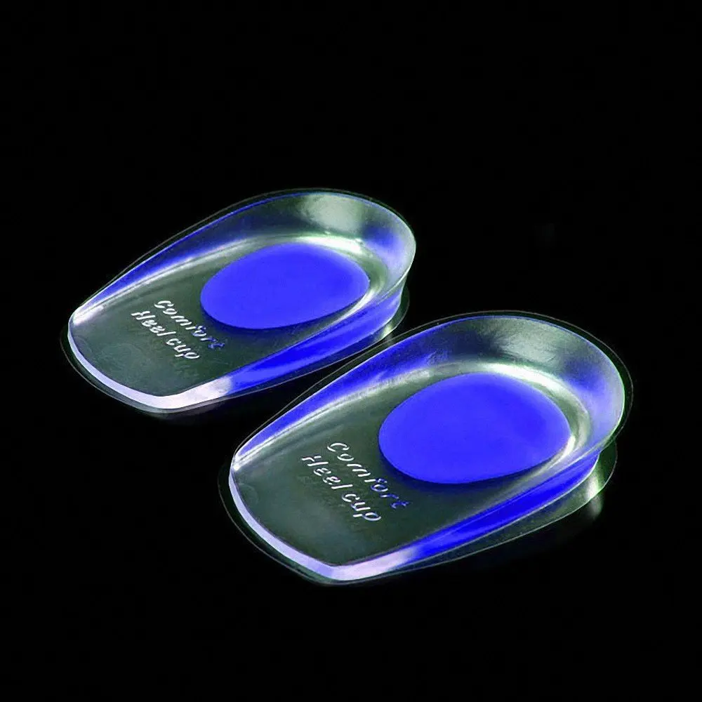 Silicone Heel Cups Pads Ankle Heal Pain Relief Anti-Slip Massaging Shoe Insoles Shoe Insert Heel Protectors Foot Support Heel Pads for Men Women