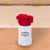 Luxury mini one rose round paper packaging box with hot stamping logo