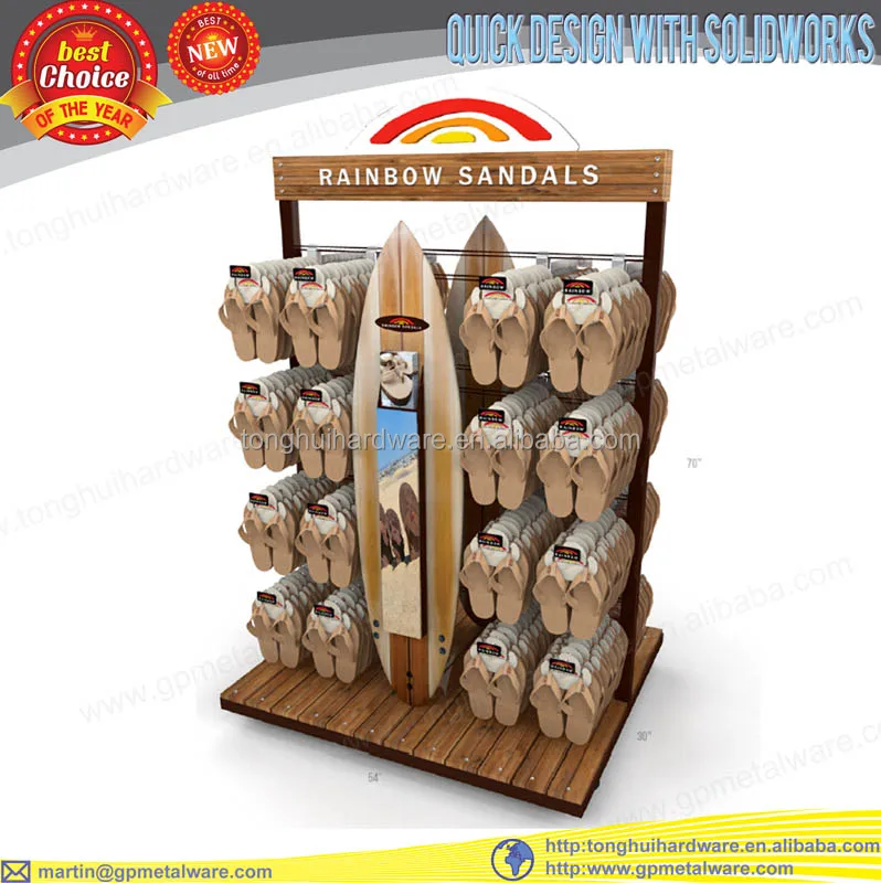 double side retail metal slippers display holder, View metal slippers display holder, leading