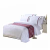Hotel linen bedding article 4Pcs plain white queen size cotton bed sheet bedding set