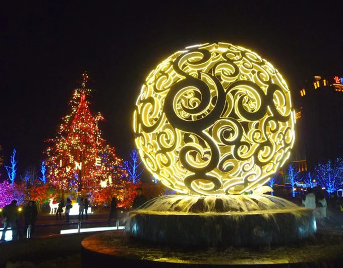 Waterproof 3d led light outdoor giant christmas ball