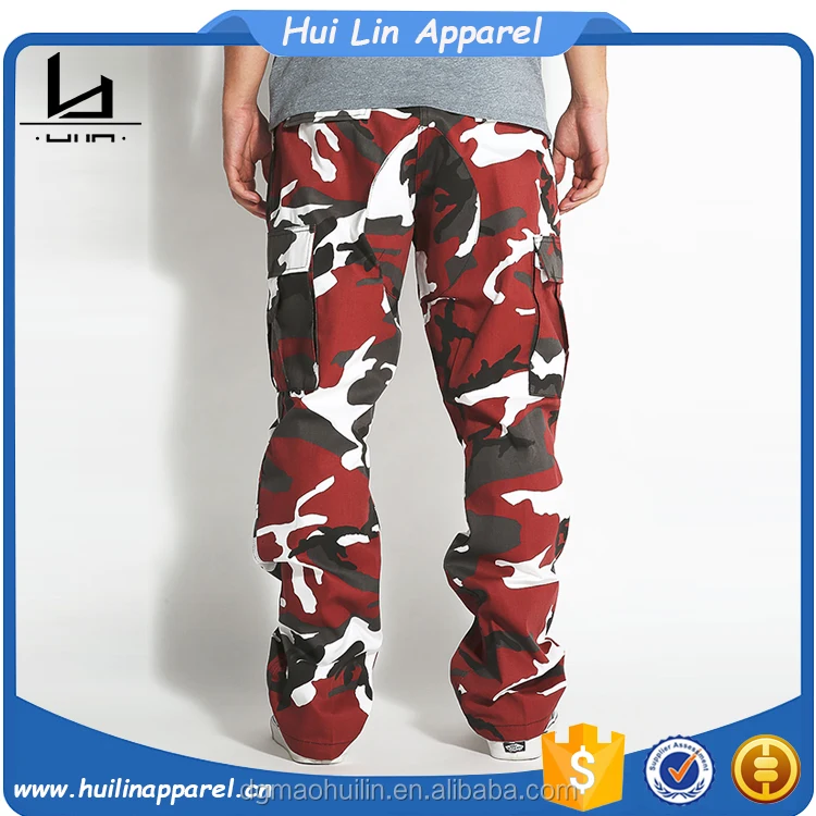 red camo cargo pants