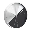 Silver Black 10inch Clock Roman Numerals Metal Wall Clock