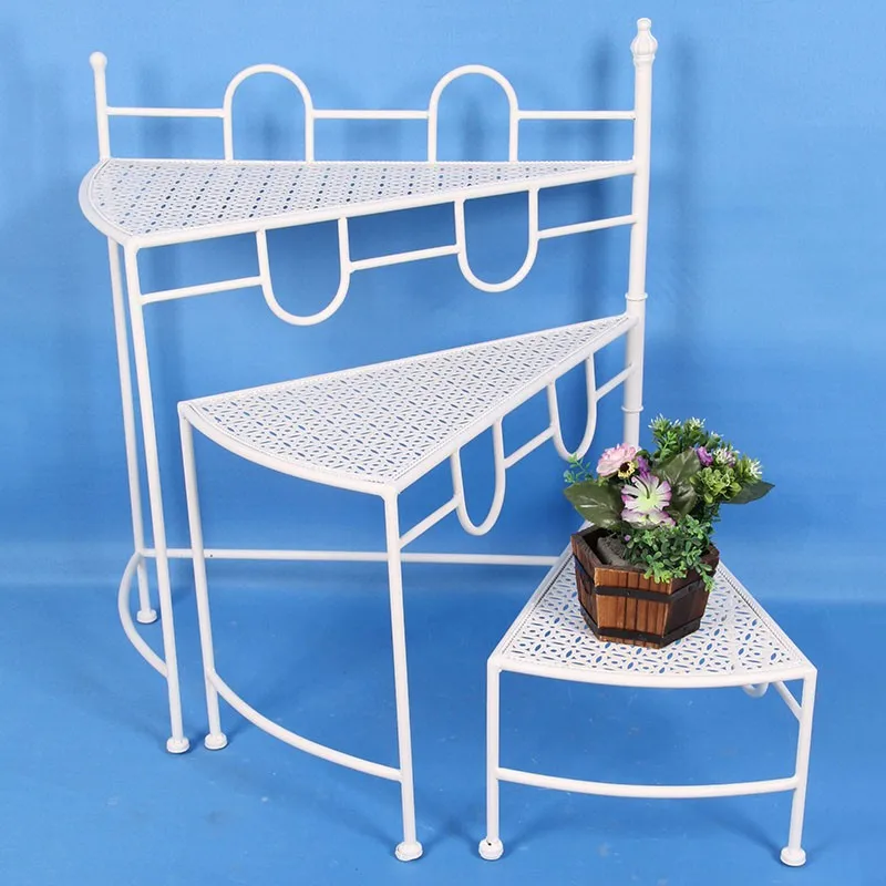 Beautiful Outdoor Three Tier Iron Flower Pot Stand Plant Holders For