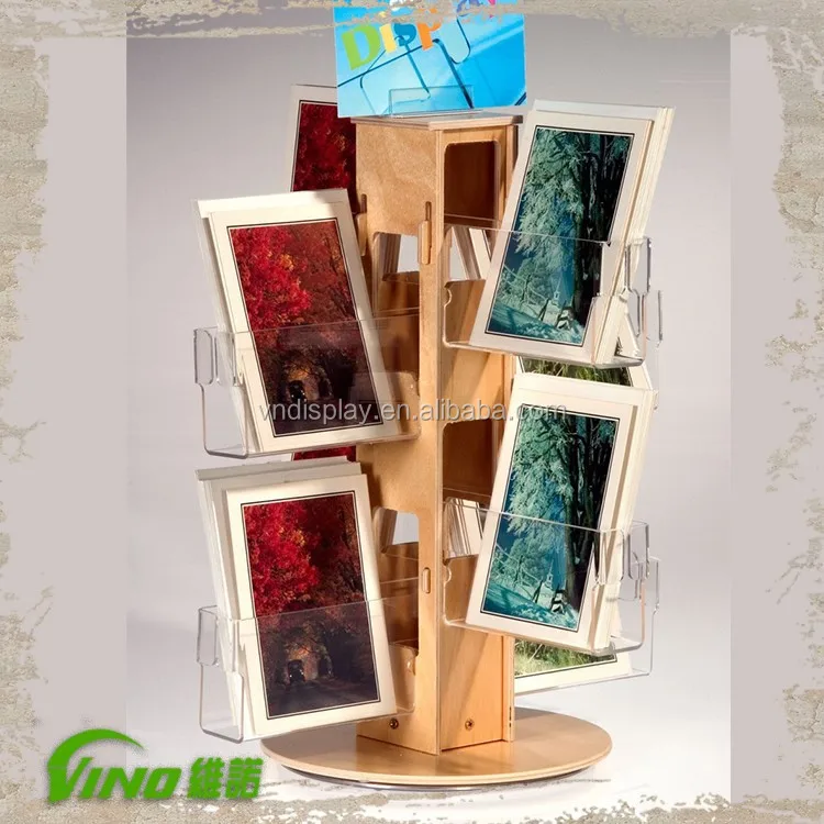 Wood Greeting Card Display Stand,Spinning Greeting Card Display Stand,Display Stands For