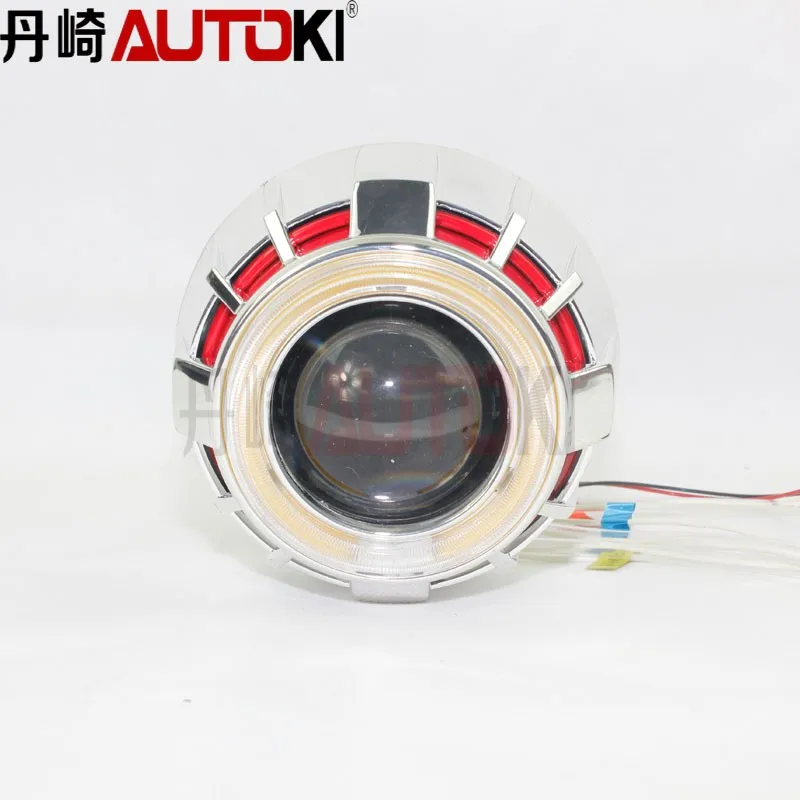 Autoki Dual Angel Eyes Hid Bixenon Hid Projector Lens Light Angel Eyes