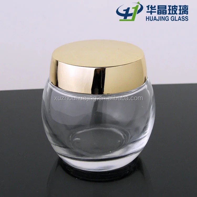 Beautiful 120ml 4oz Frosted Oval Ball Shaped Glass Cosmetic Container