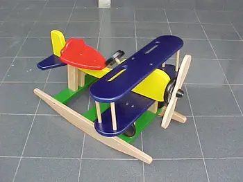 wooden rocking airplane
