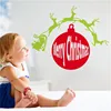 Colorcasa Xmas DIY home sticker merry christmas ball and deer decals vinyl living room wall decoration(xmas13)