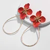 Black Color Fashion Ladies Cute Spray Paint Metal Flower Stud Earrings For Women Korean Jewelry Kids Girls Gifts Earring Brinco