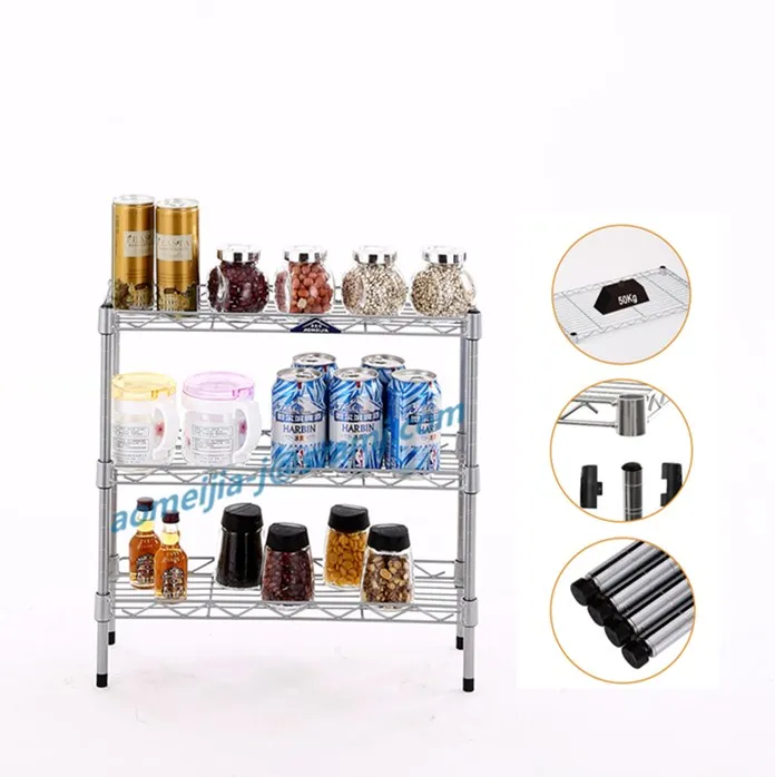 Open Wire Design Mini Small 3 Shelves Chrome Bathroom Muscle Rack Steel