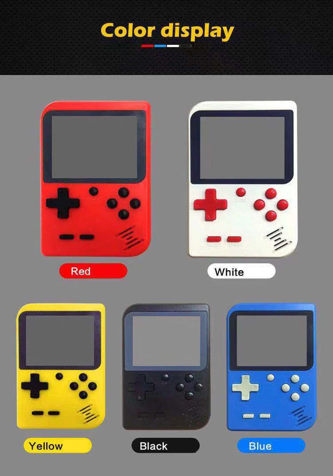 Mothca 400 Classic Retro Games 2.8 Inch 8 Bit Handheld Game Machine Portable Mini Video Game Console