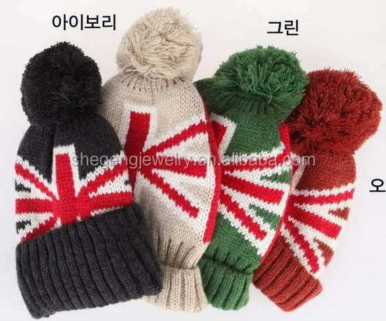 Uk New Style Union Jack Flag Design Knit Bobble Hat Buy Uk New Style Union Jack Flag Design Knit Bobble Hat Knit Uk Flag Union Jack Beanie Skull Ski