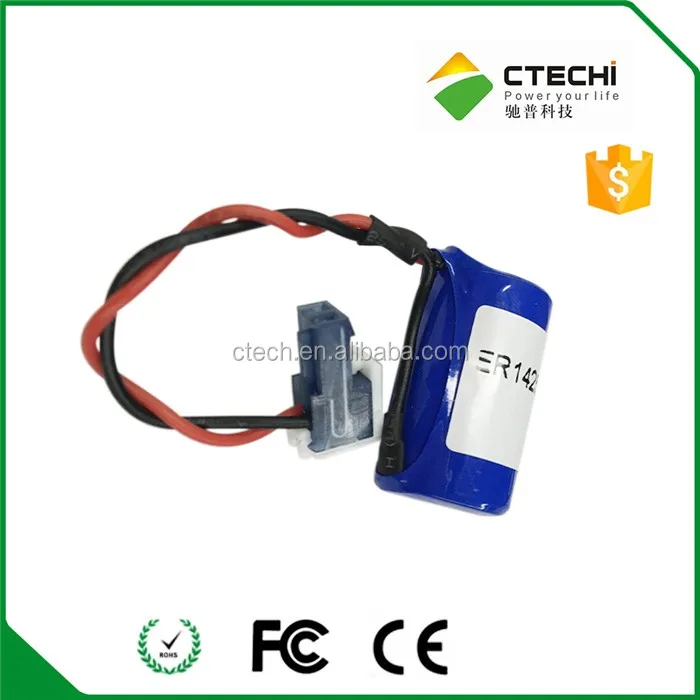 1S1P ER14250 lithium battery with wires and connector 3.6v 1200mah