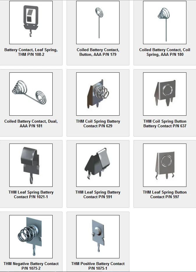 Keystones Spring Contact Pcb Aaa Cell Smt,Mounting Thm,"slidein" And