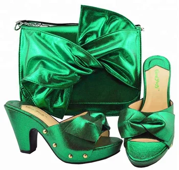 green shoes and bag for wedding