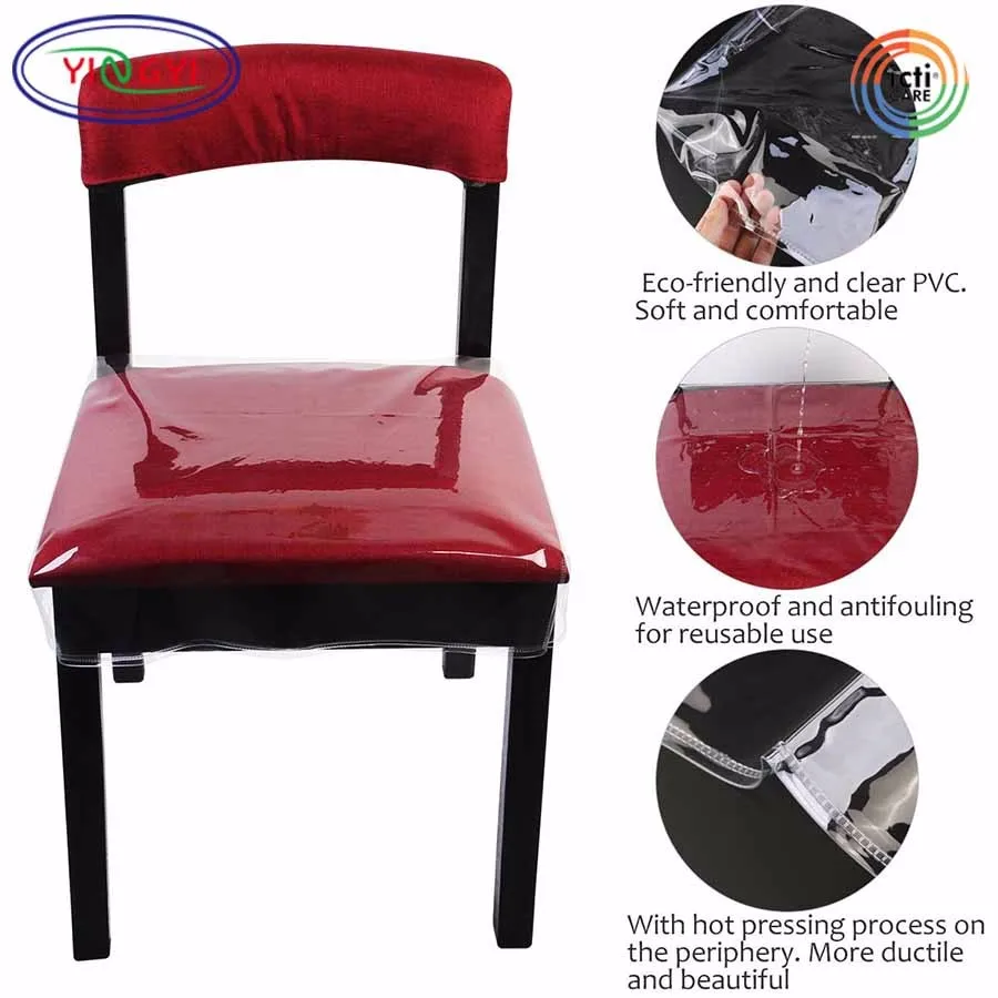 速くおよび自由な The Cover Co. TM 4 x Clear Plastic Dining Chair Seat Cushion ...