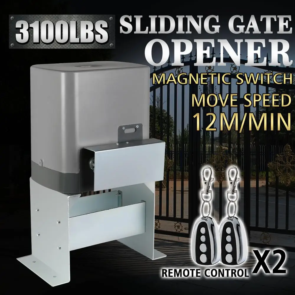 1400kg Motor Powered Automatic Sliding Gate Opener + Remote Controllers