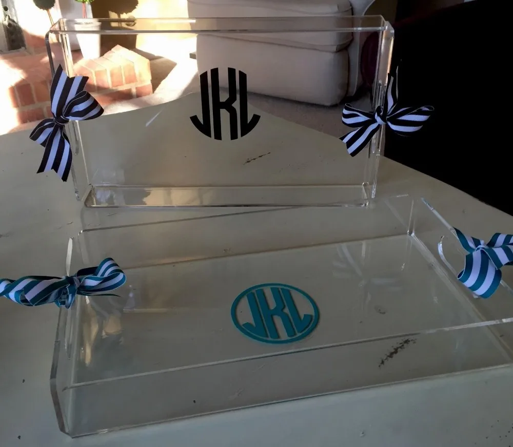 Clear Personalized Acrylic Lucite Serving Tray With Handles Buy Clear