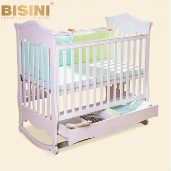 Bisini Modern Style Wooden Baby Crib New Born Baby Crib Baby