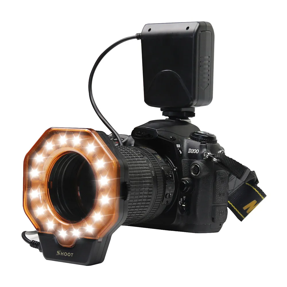 hot led macro ring flash light for nikon canon eos 700d 650d 6d