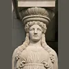 Traditional antique style architectural models stone lady column for sale