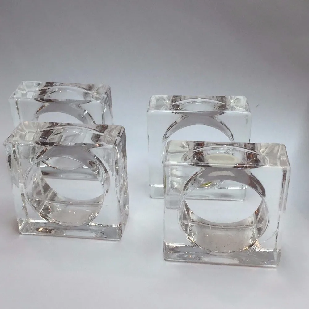 Simple Square Clear Acrylic Napkin Rings Buy Napkin Ring,Bulk Wholesale Napkin Ring,Clear