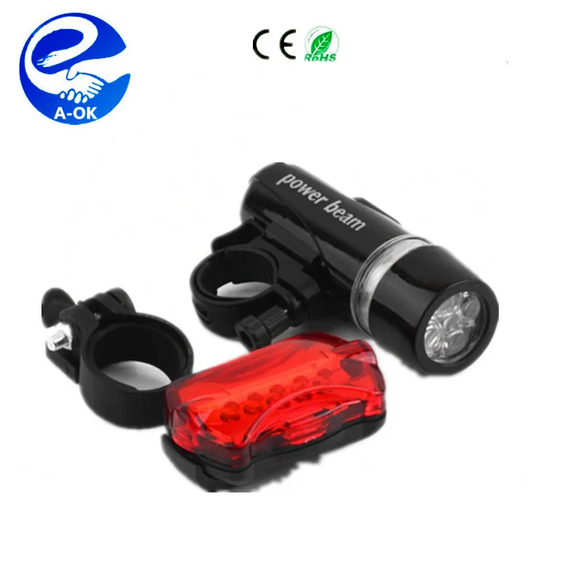 Waterproof LED Lamp Bike Bicycle Front Head Light Rear Safety Flashlight 1 Set