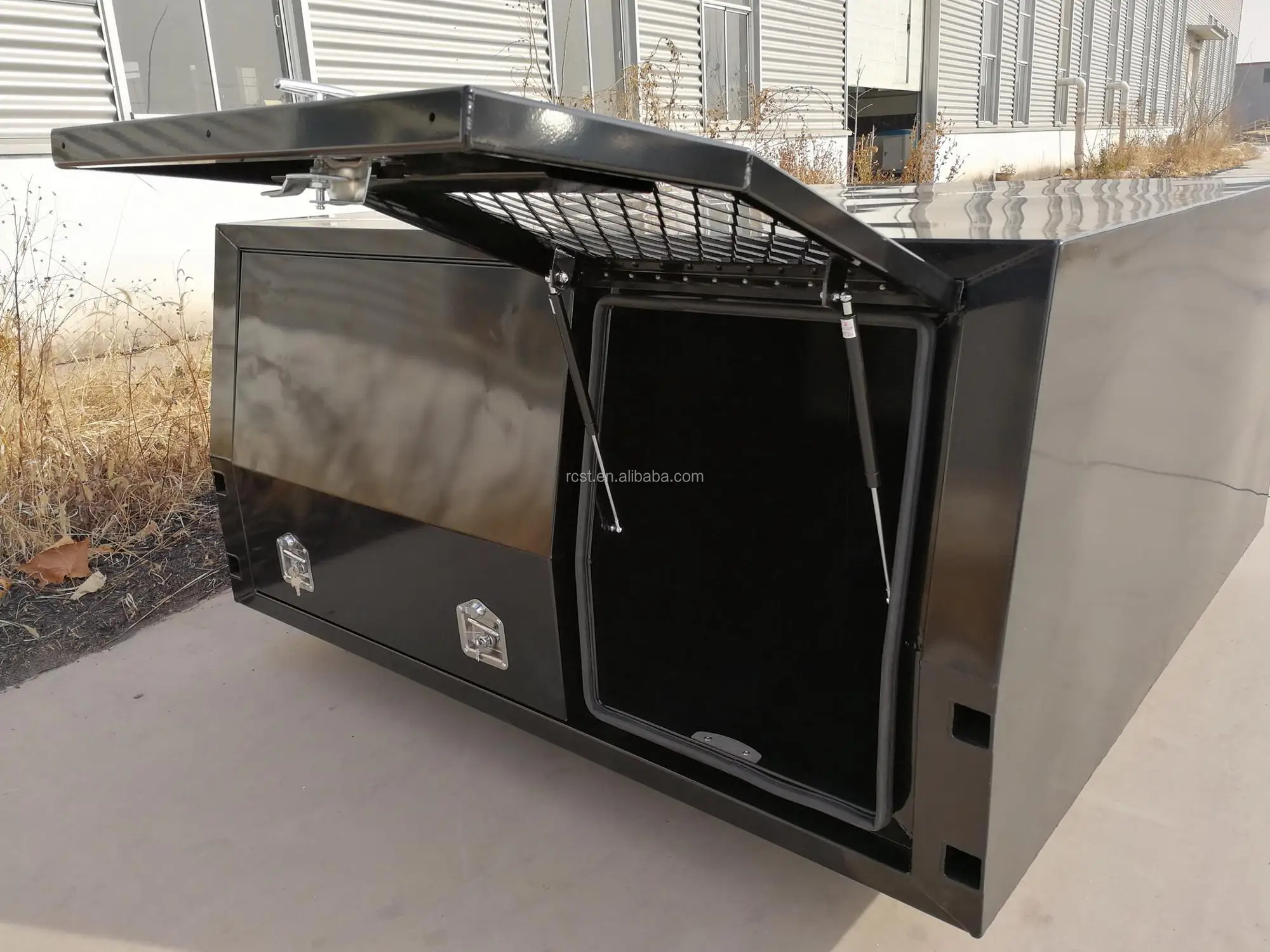 Jack Off Black Alloy Ute Canopy(with Dog Box,No Back Door),Aluminium