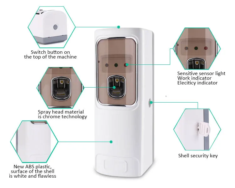 Yk8208 Bathroom Auto Spray Air Freshener Dispenser 320ml Public Place