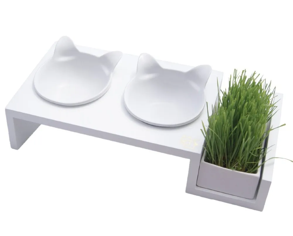 Double Pet Bowl Cat Grass Pot Pet Accessories Wholesale Buy Pet Accessories Wholesale,Ceramic