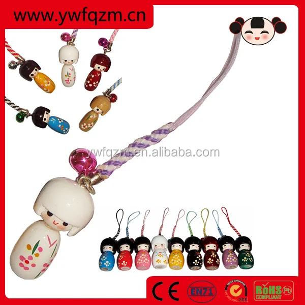 Wholesale Tiny Handmade Wooden Mobile Phone Chain