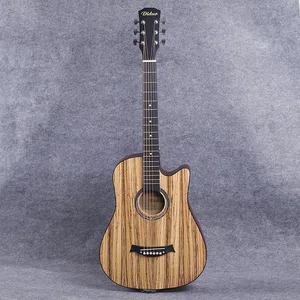 good quality and best price 38 inch zebrawood folk guitar