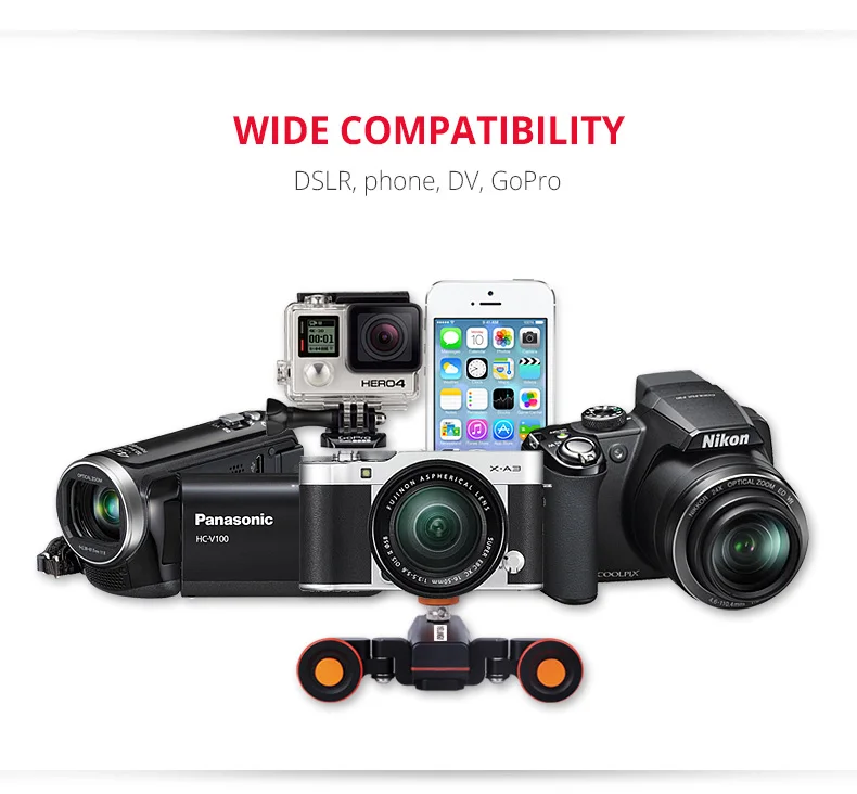 Yelangu Camera Autodolly Wheels Electronic Video Slider Camera Slider