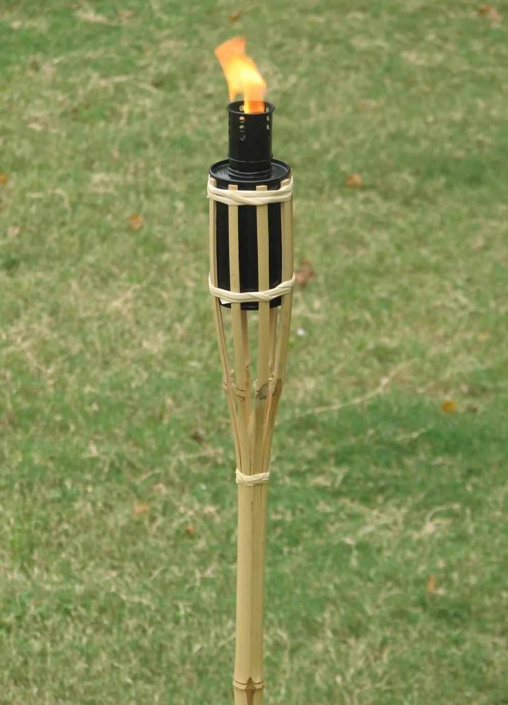 2x 1000ml Lamp Oil Garden Torch Flare Bamboo 10x Bamboo Torch 90cm Braun