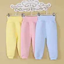 Cheap Clothing Newborn Pants Baby Boys Girls 100 Cotton Trousers Solid Color Soft High Waist Elastic