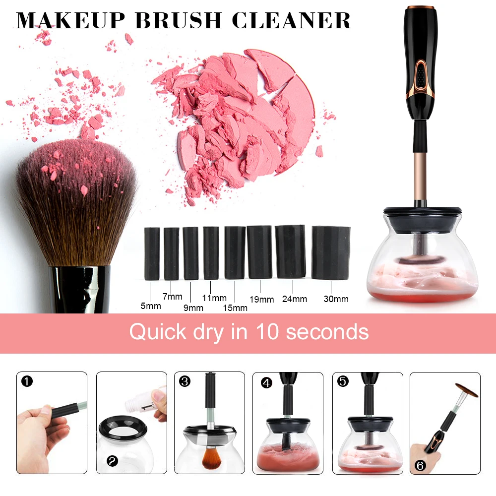 Electric Makeup Brush Cleaner And Dryer Battery Operated Portable