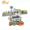 wholesale small square round metal tin cans with lid automatic labeling machine food labeller
