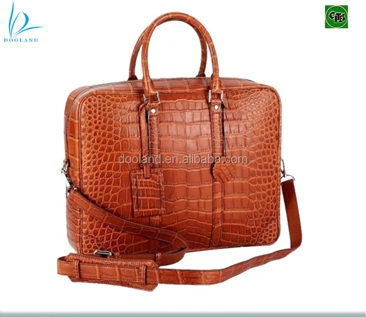 Luxury fashion genuine crocodile leather skin men briefcase bag